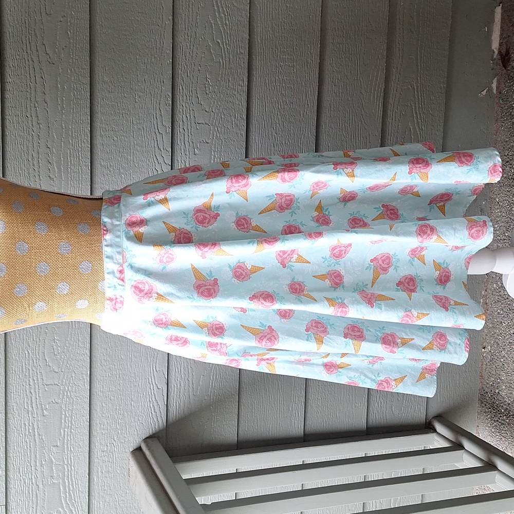 Retro Pin-up Vintage Voodoo Vixen Full Midi Skirt Ice Cream Floral Clowncore S - Picture 5 of 13